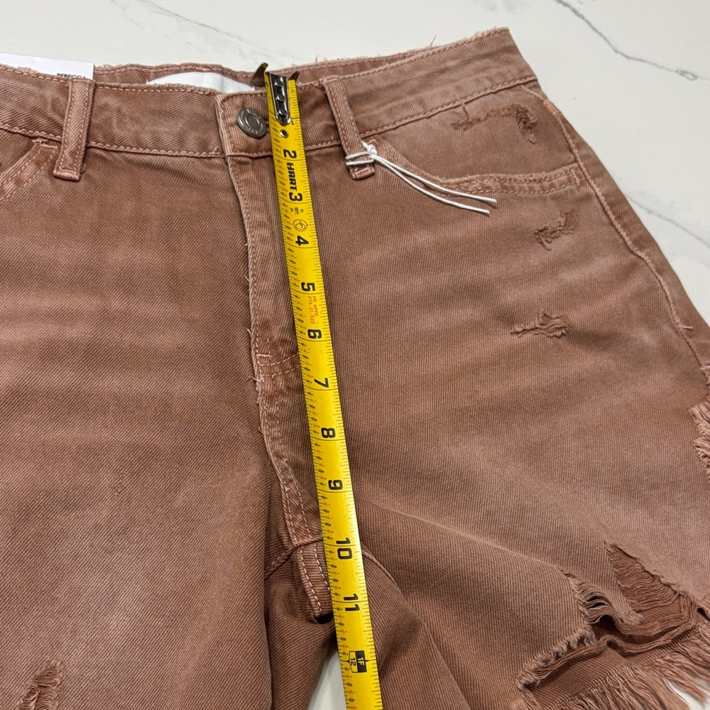 Vervet high rise Women's Frayed Brown Jean Shorts - Picture 11 of 15